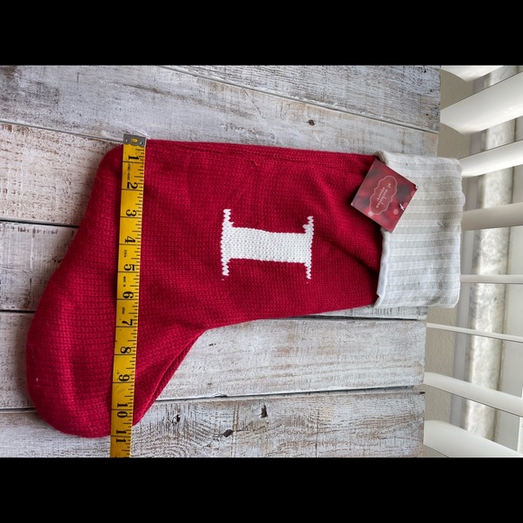 NWT St. Nicholas Square Initial I  knit stocking Large 19 inch long - Picture 3 of 4